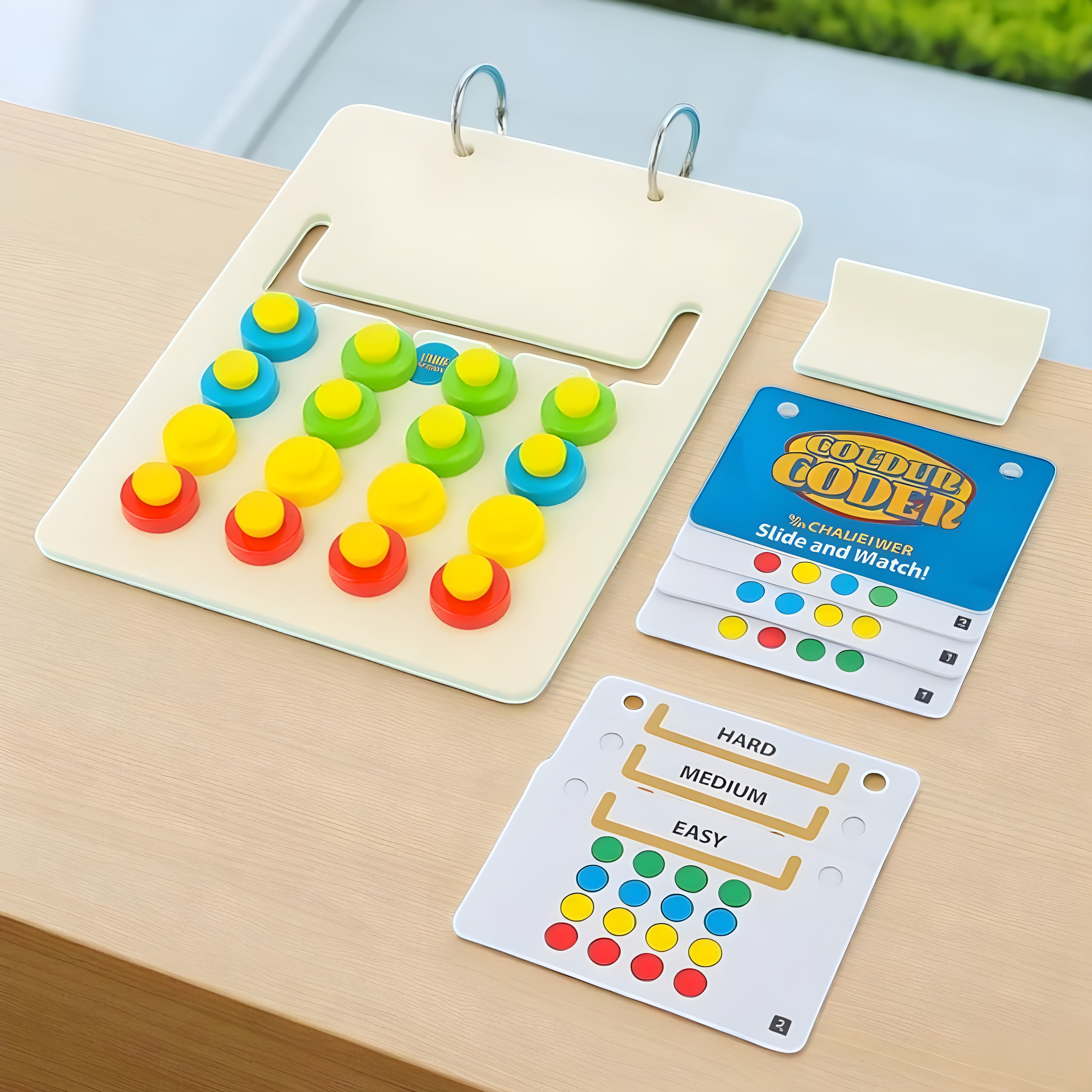 Color Coder Puzzle Game for Kids | Non-Toxic Virgin ABS Plastic | Montessori Brain Development Toy | Pattern Matching Logic Game (15 Challenges)