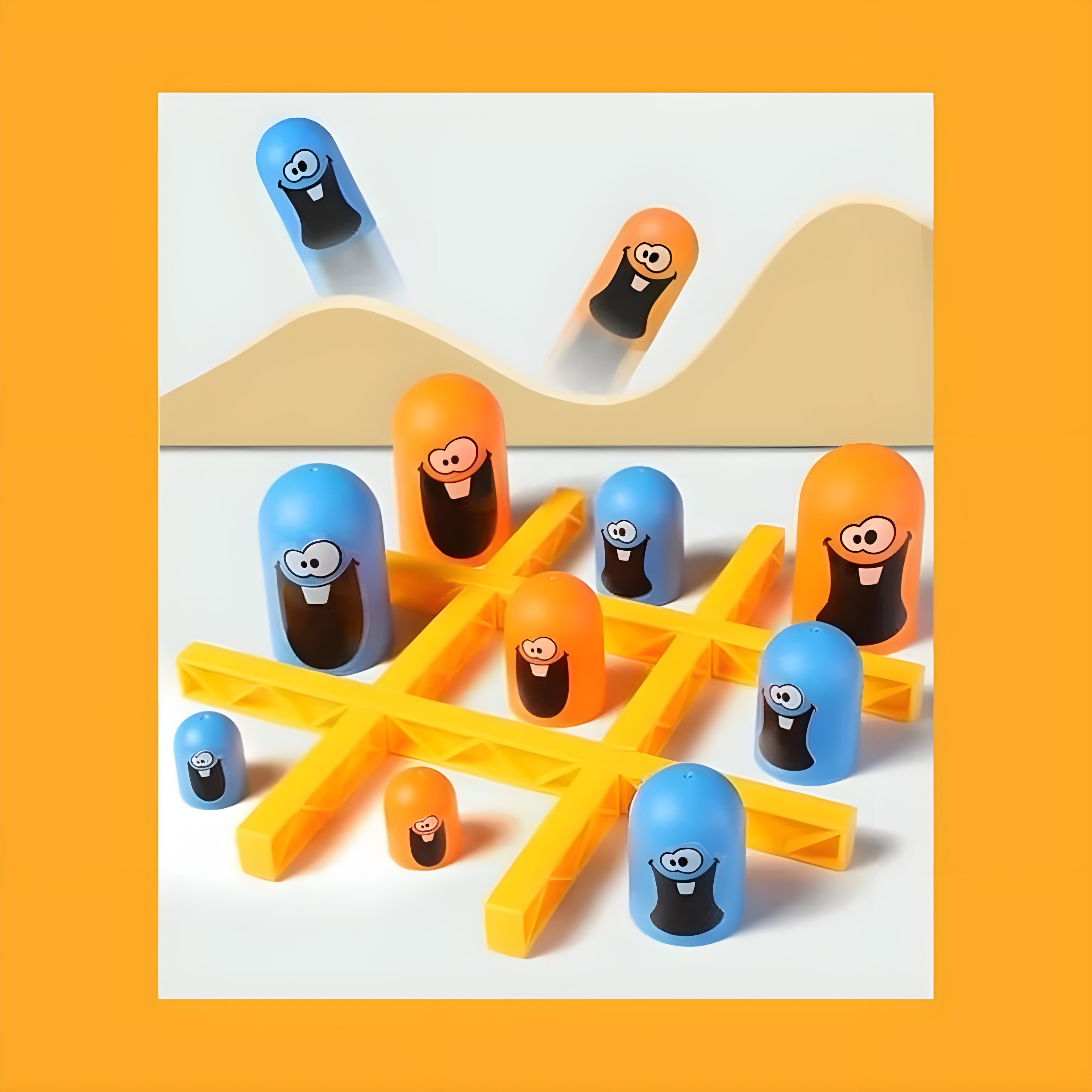 Gobble Strategy Board Game for Kids | 3D Tic Tac Toe Brain Game | Non-Toxic ABS Plastic Family Puzzle Game (Age 3+)