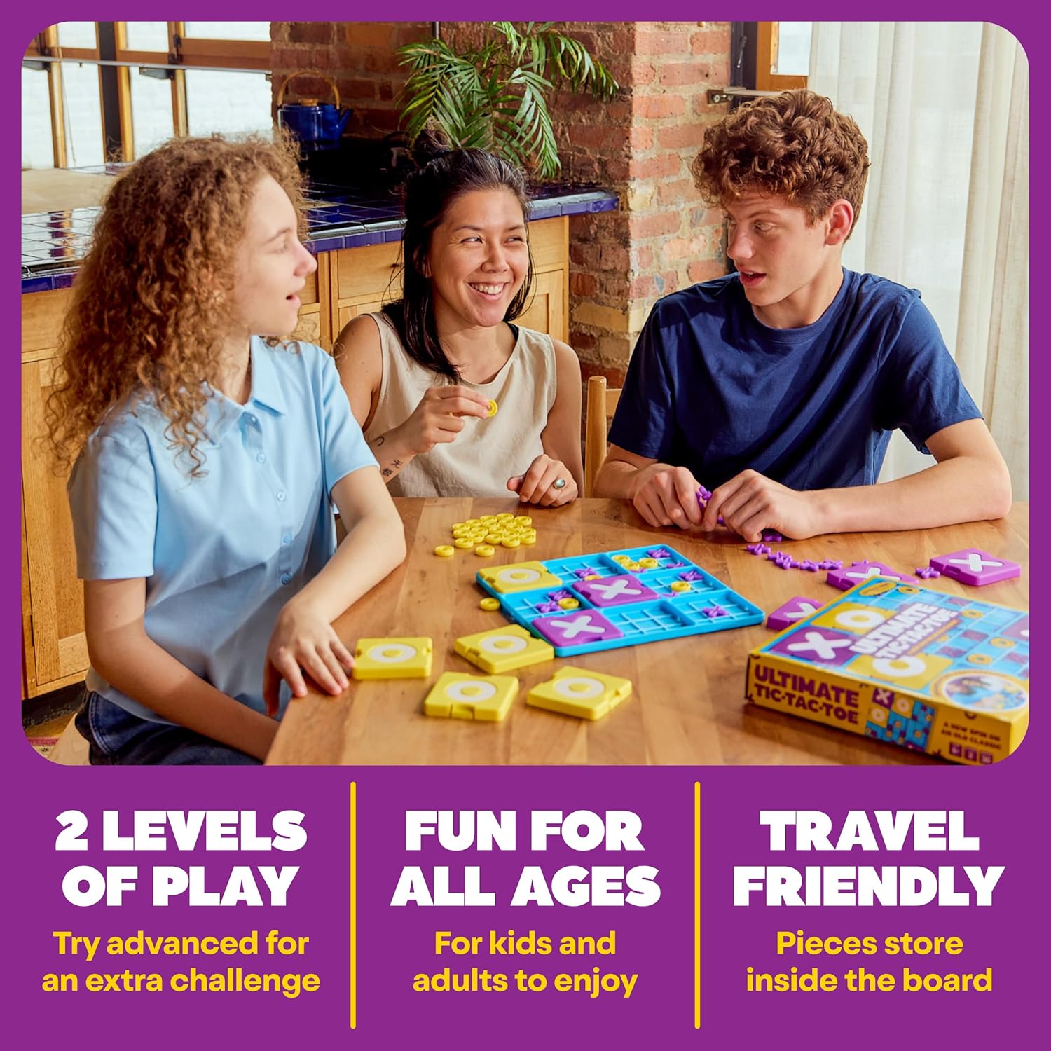 Ultimate Tic Tac Toe Strategy Game | Advanced Brain Challenge Board Game | Non-Toxic ABS Family Game for Kids & Adults (2 Players)