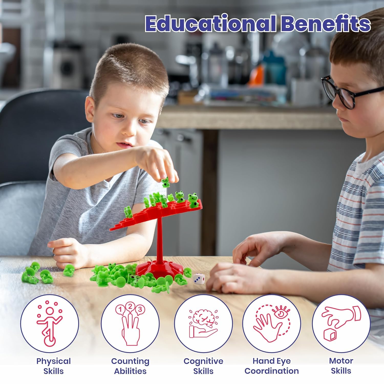 Frog Tree Balance Game for Kids | Non-Toxic Plastic Board Game | Fun Family Skill Game (50 Frogs) | Age 3+