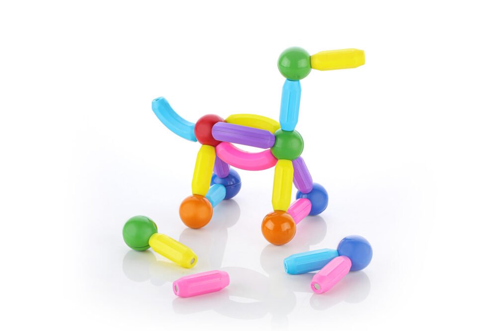 64 Pcs Magnetic Building Sticks Blocks for Toddlers Toys,3D Magnet Building Puzzle Toy Gift for Kids,Montessori|Preschool Educational Sensory Magnet Toys for Toddlers 3+ Year - Image 7