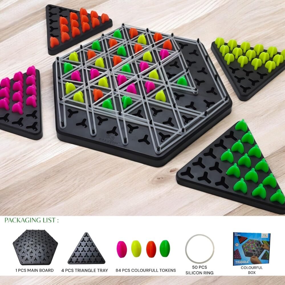 Chain Triangle Chess Triggle Game Puzzle, Geometric Chess Game, Board Games for Family Night, Family Games for Kids and Adults, 2 to 4 Players - Image 6