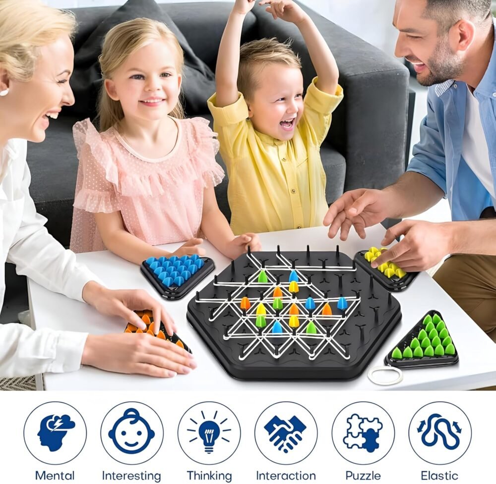 Chain Triangle Chess Triggle Game Puzzle, Geometric Chess Game, Board Games for Family Night, Family Games for Kids and Adults, 2 to 4 Players - Image 7